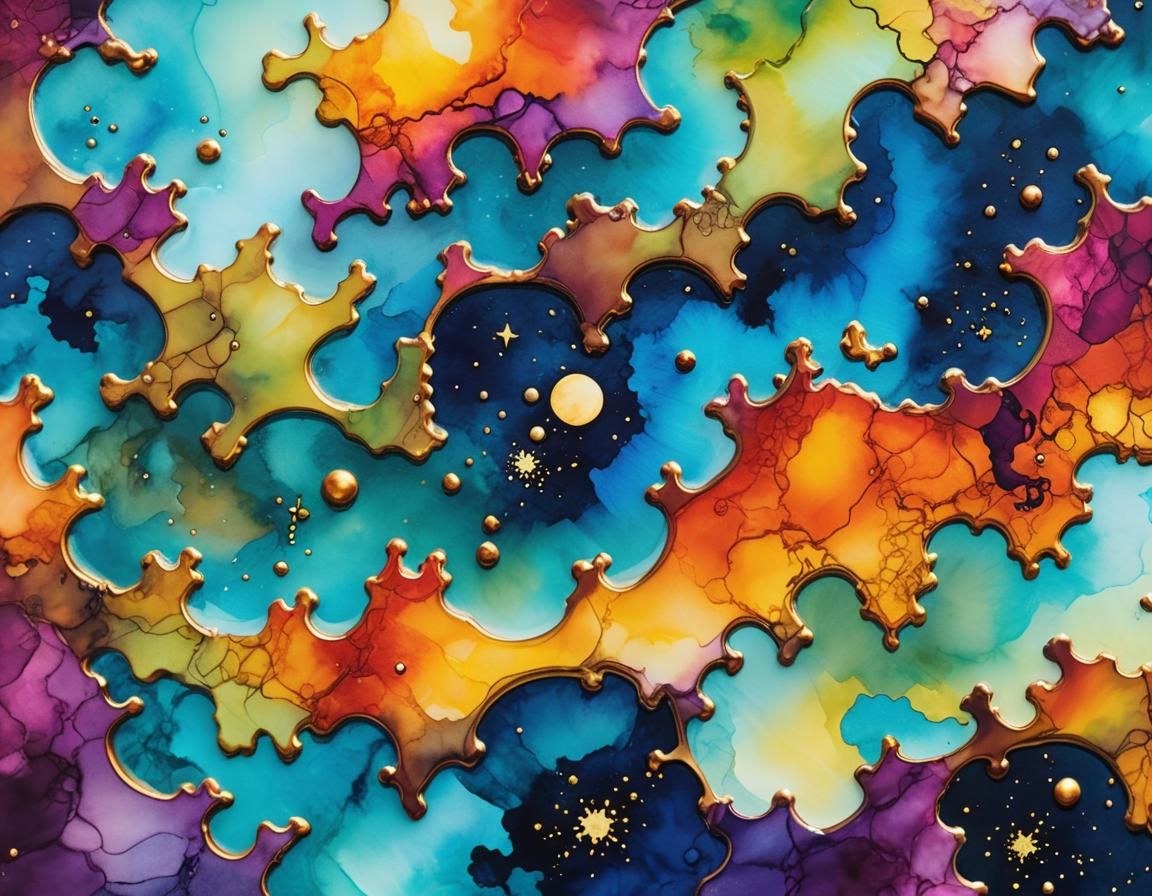 Treasure Planet Stellar Map in Alcohol Ink