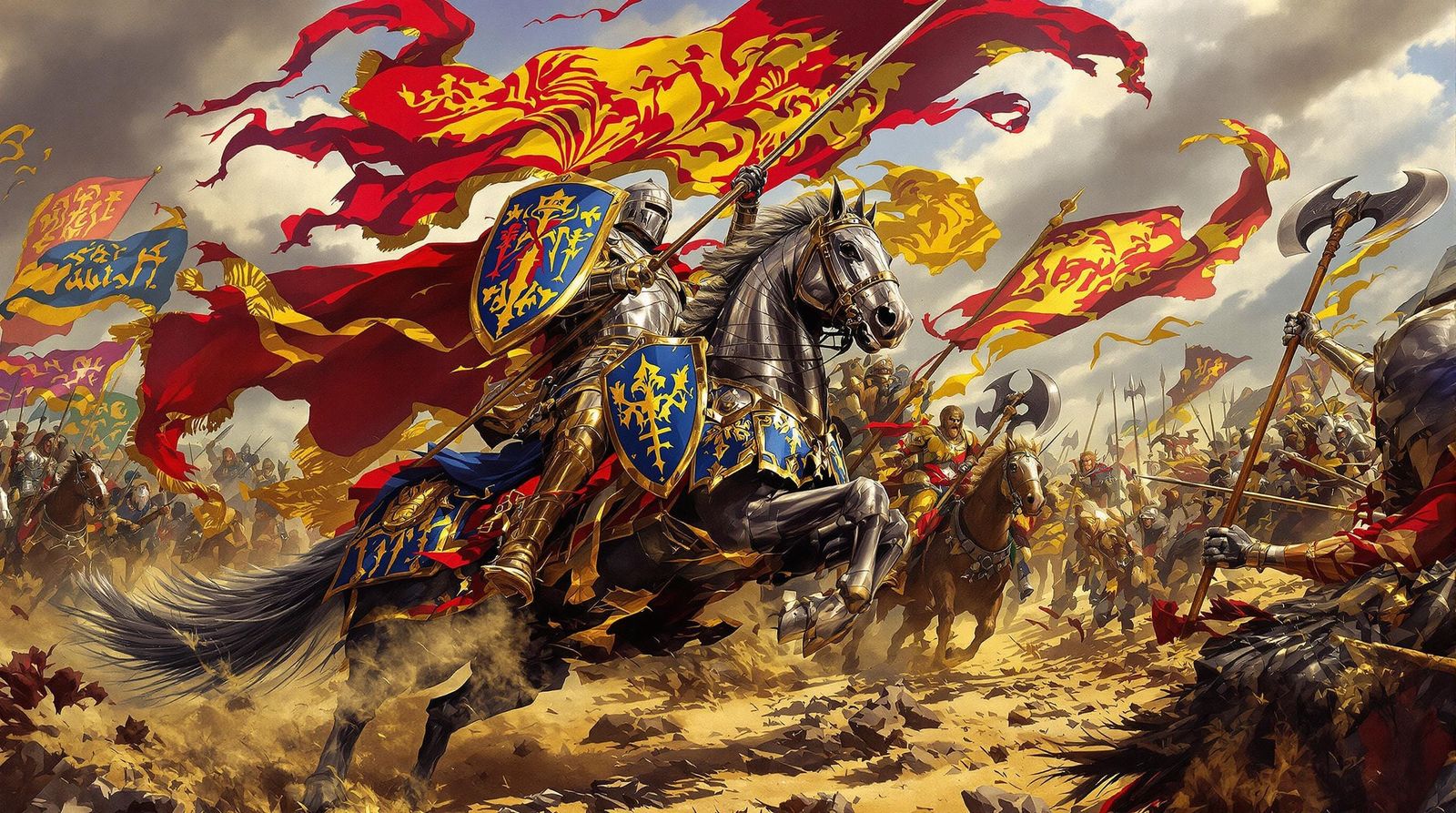 Medieval Knight Charges into Battle with Valor and Honor