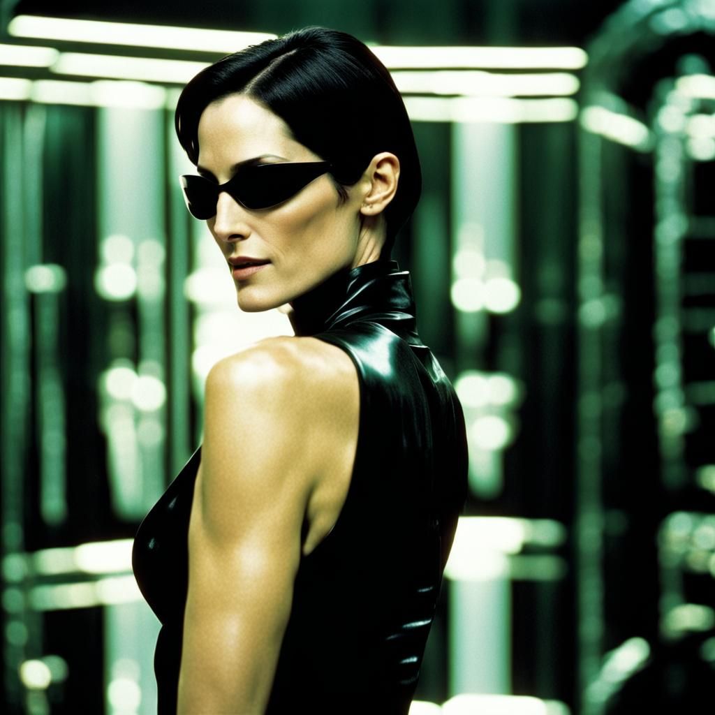 Trinity from the Matrix: Carrie-Anne Moss Digital Art