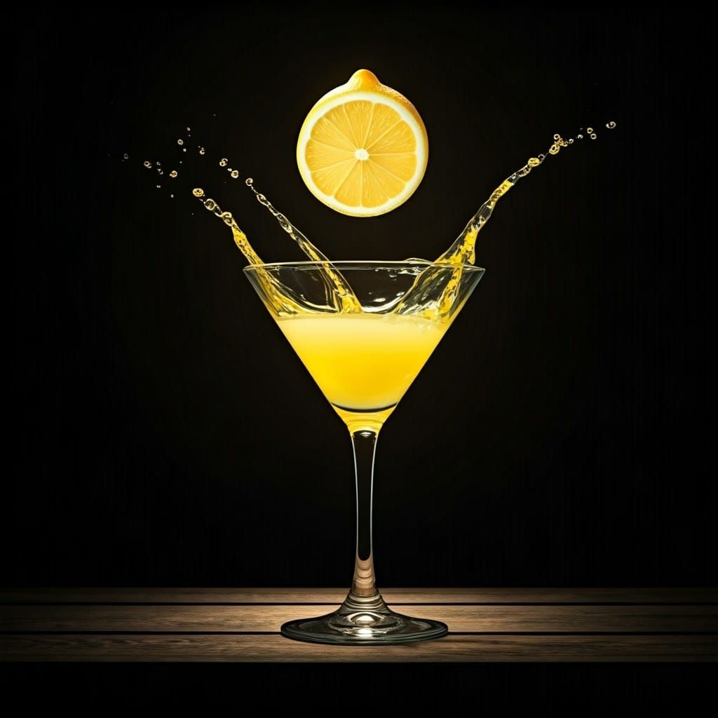 Luxury Lemon Liquor Advertisement in Golden Light