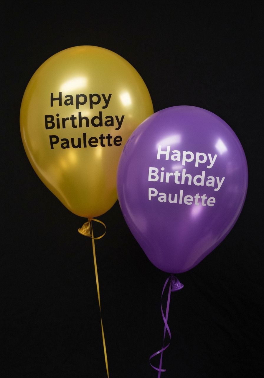 Happy Birthday Balloons Against Black Background