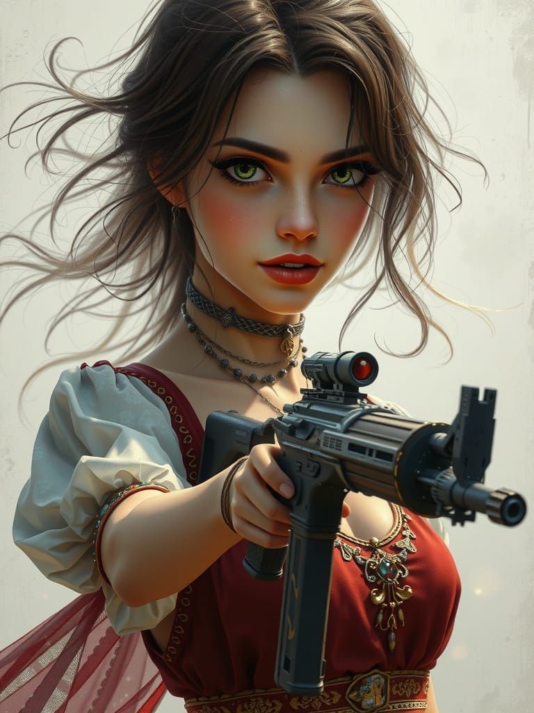 Whimsical Fantasy Scene with Opalescent Colors