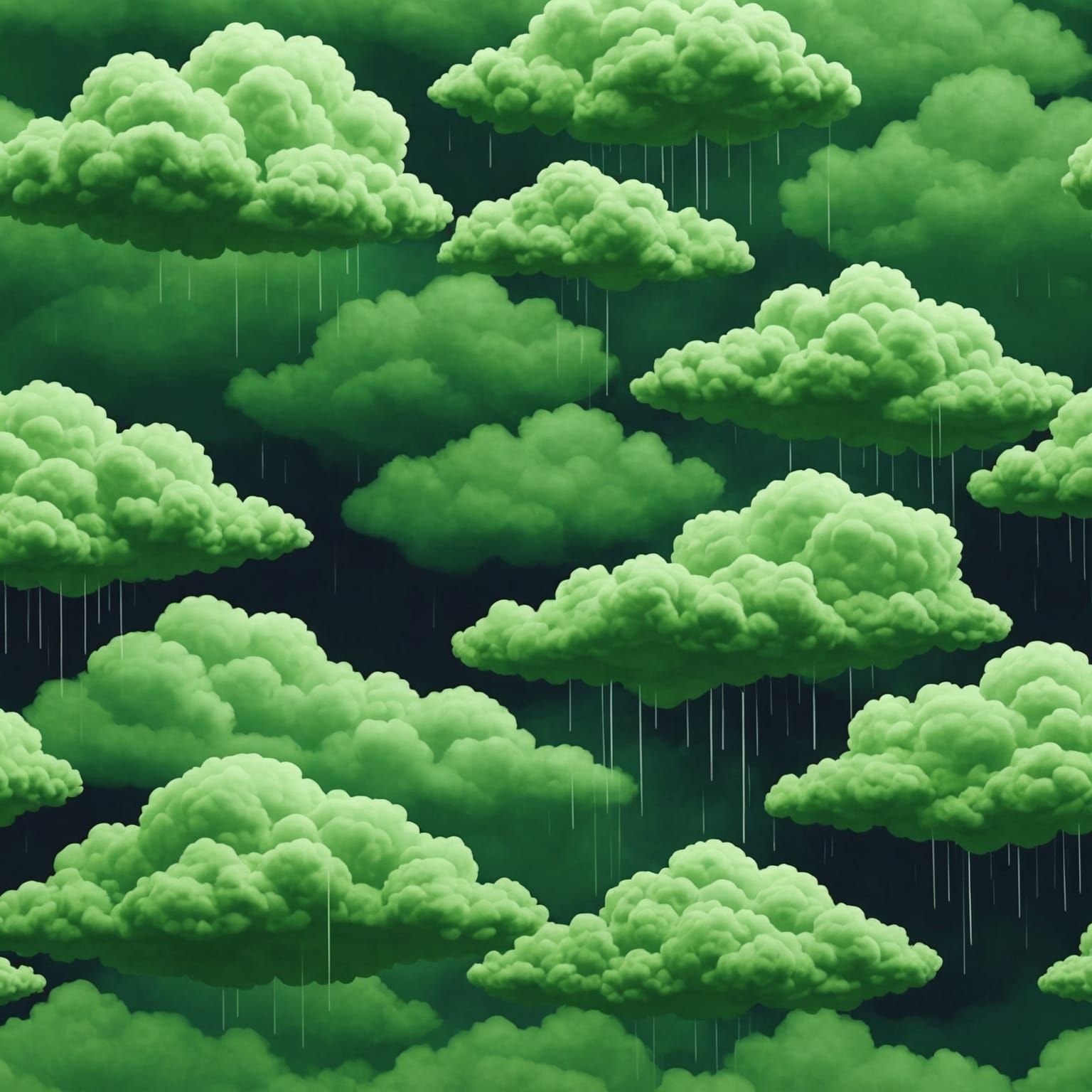Green Rain Clouds AI Image
