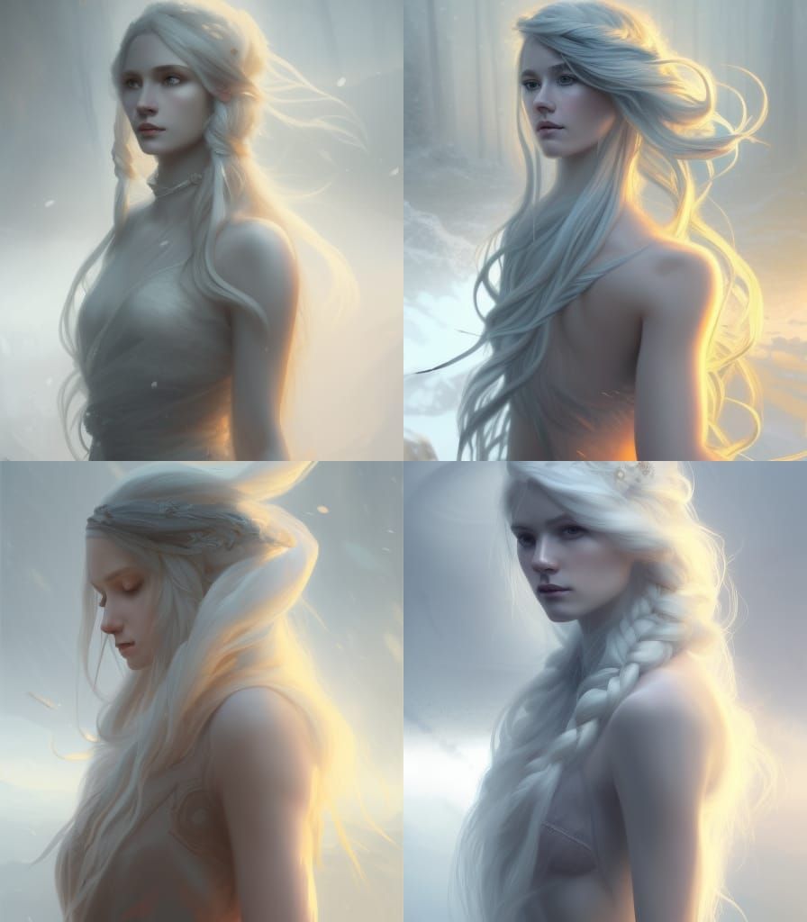 Nordic Volva Winter Witch Portrait in Fantasy Style