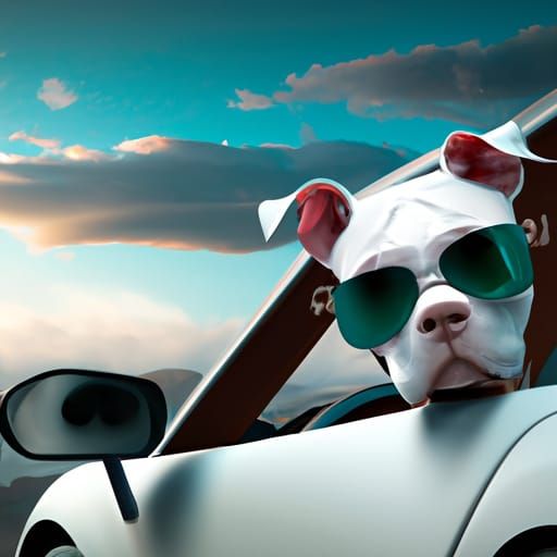 Boxer Dog in Lamborghini: Fantasy Concept Art