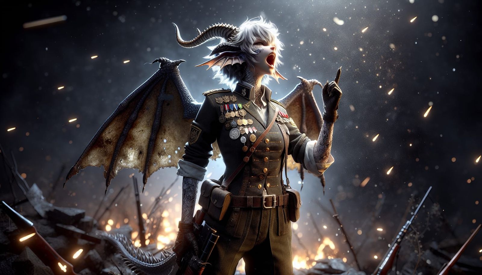 Dragon Girl Leader in Dark Fantasy War