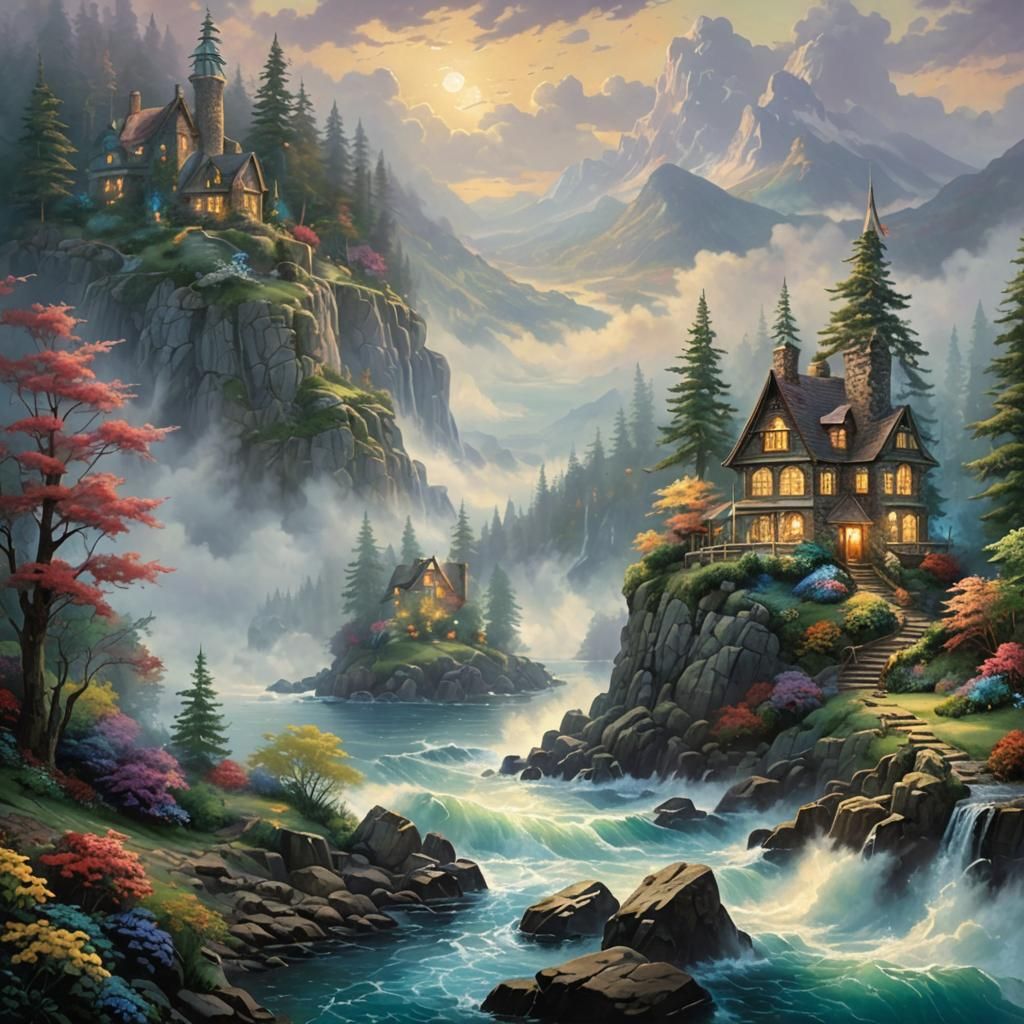 Gillikin Country Great Lakes: Ethereal Fantasy Landscape
