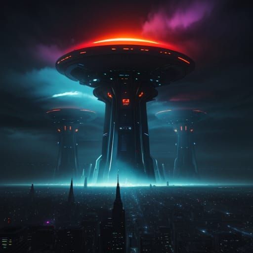 Epic Alien Invasion of Earth in Sci-Fi Art
