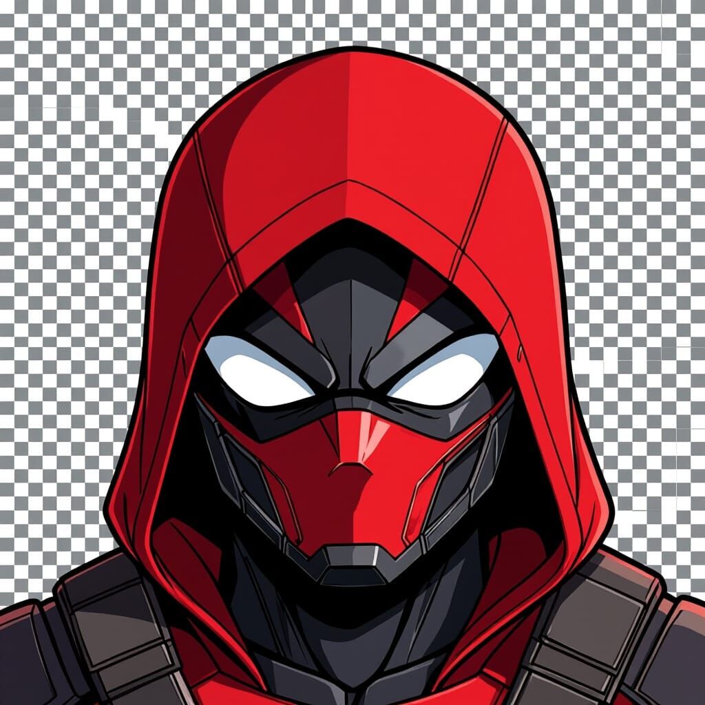 Cartoon Red Hood Helmet in Vector Art Style