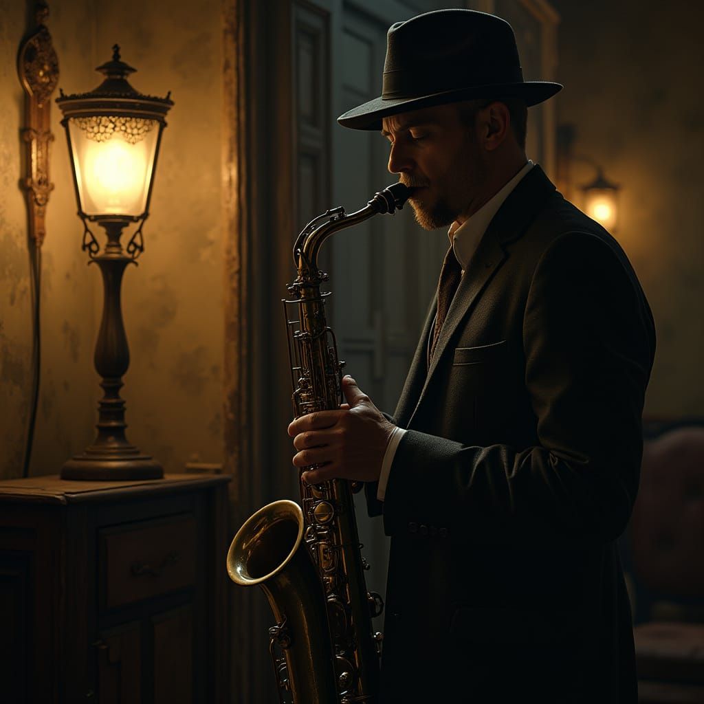 Saxophonist Lost in Bluesy Nightclub Nostalgia
