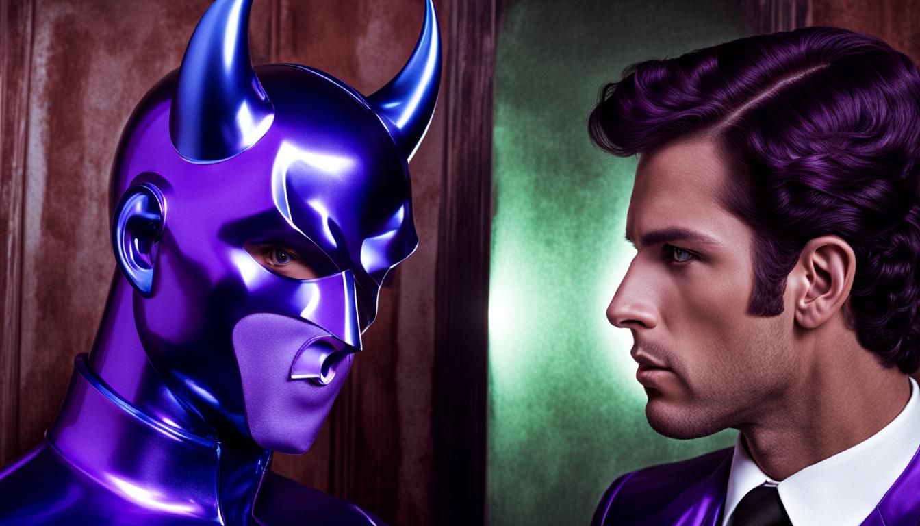 Blue Devil Gazing at Purple Reflection