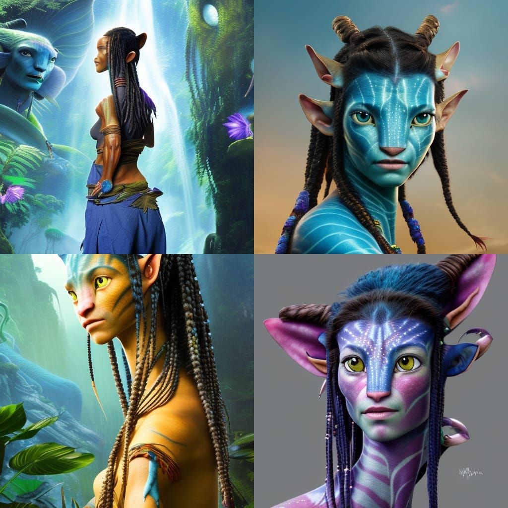 Detailed Avatar Woman Portrait in Fantasy Style