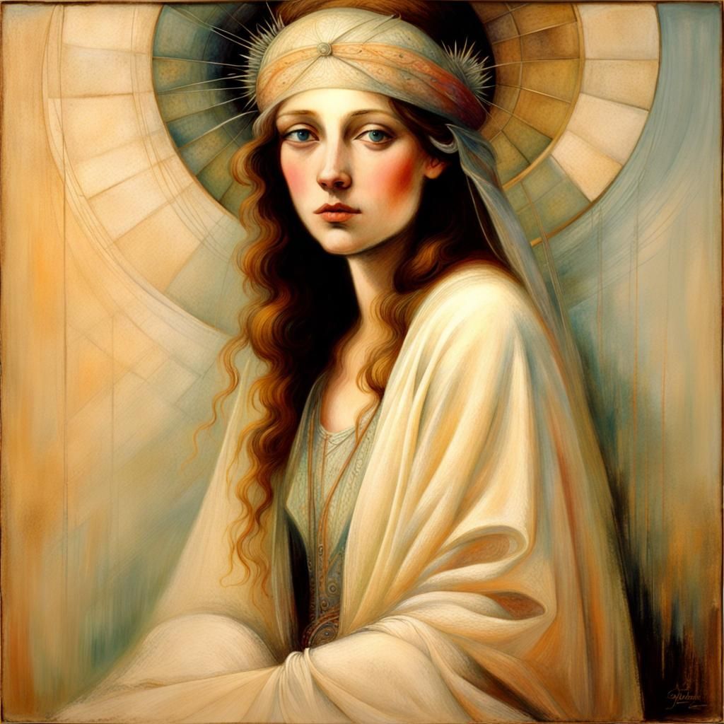 Beautiful Woman Portrait in Dualistic Style