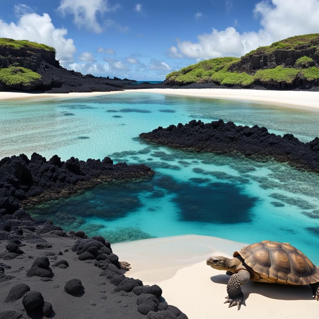 Galapagos Island with Giant Tortoises