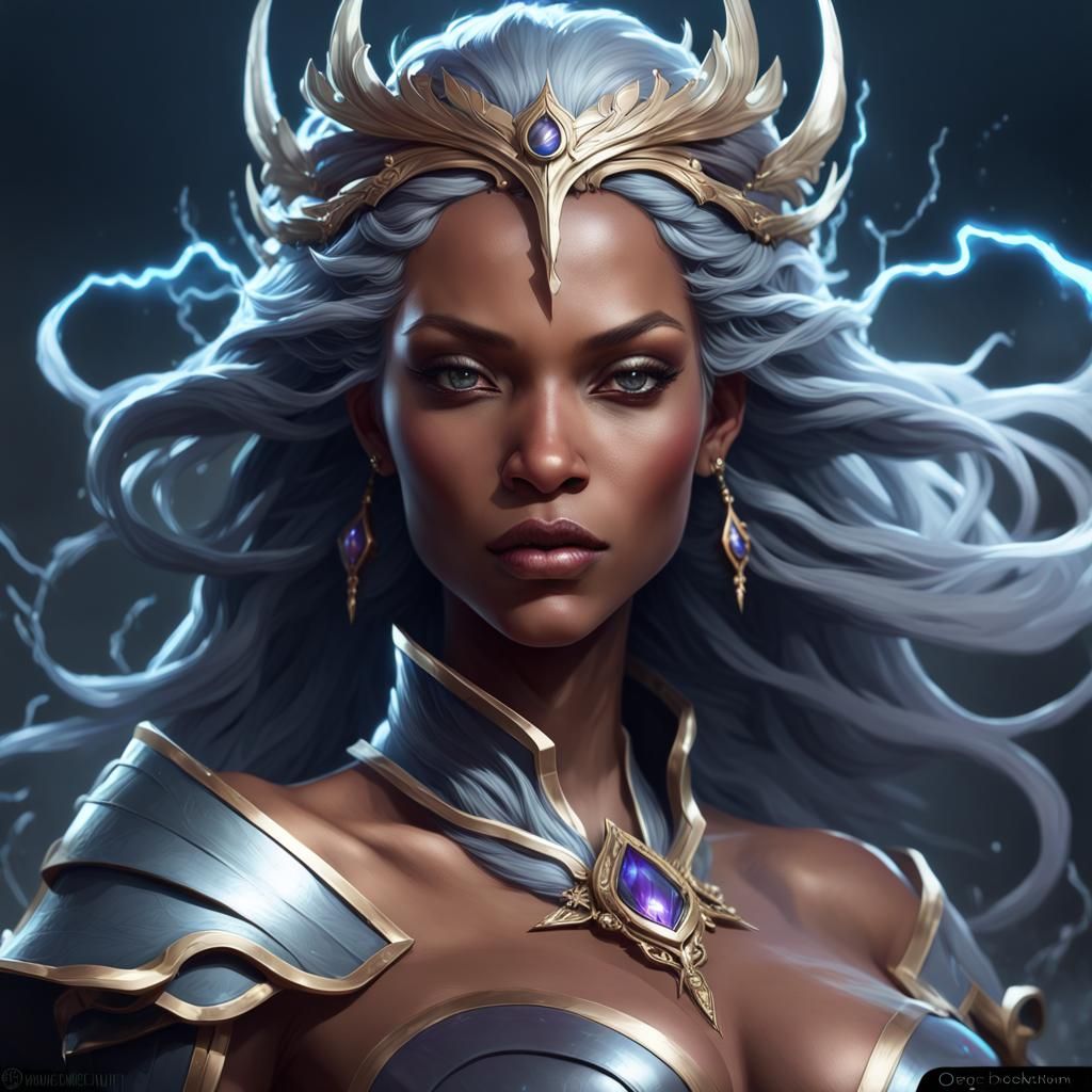 Storm Queen Portrait in Hyperdetailed Lighting