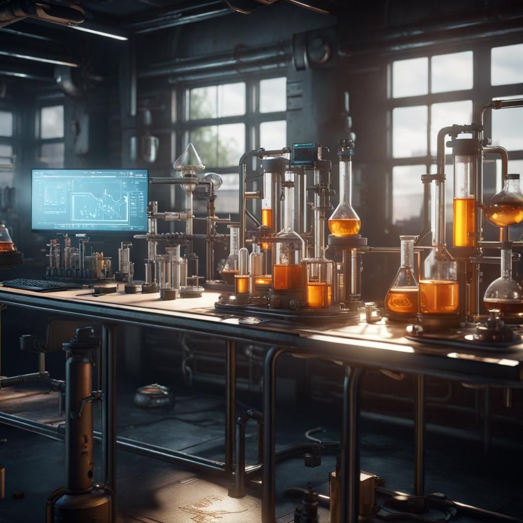Detailed Chemistry Lab in Modern 3D Rendering