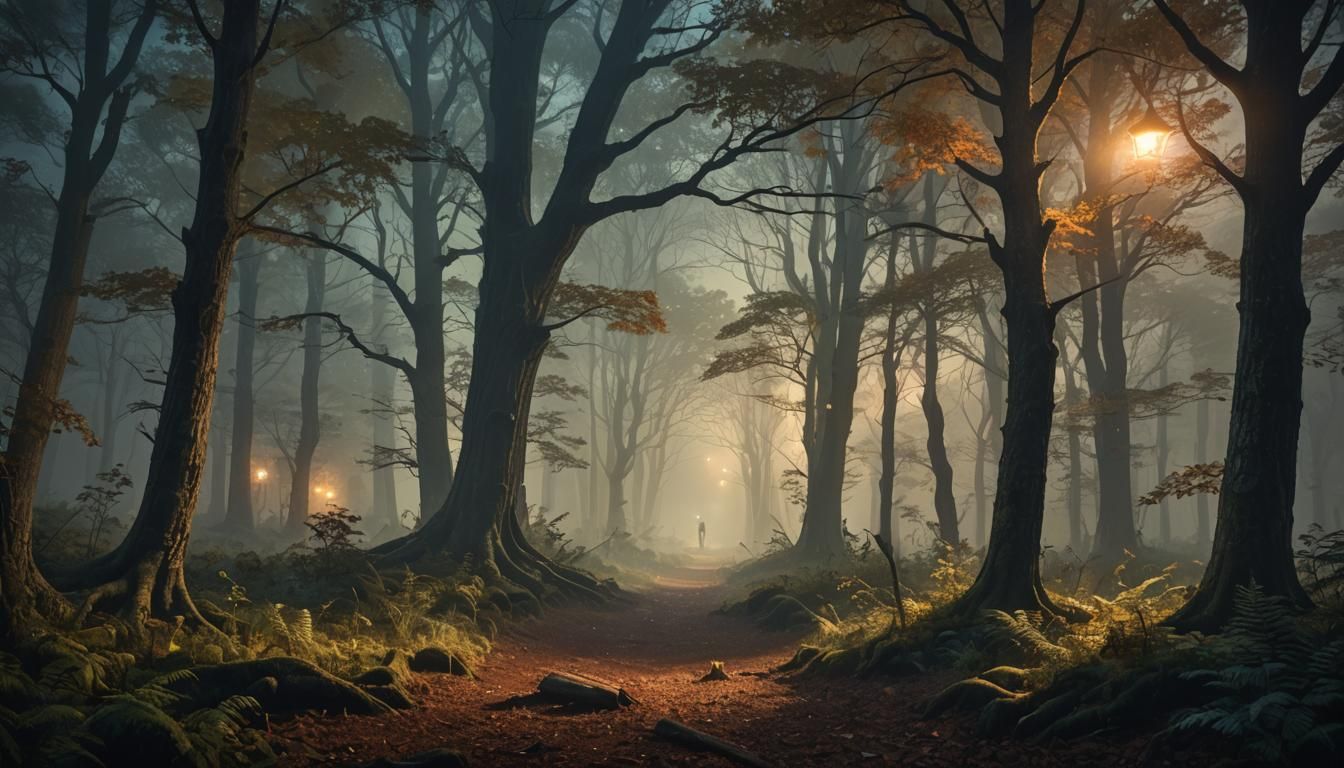 Dramatic Foggy Woods Concept Art