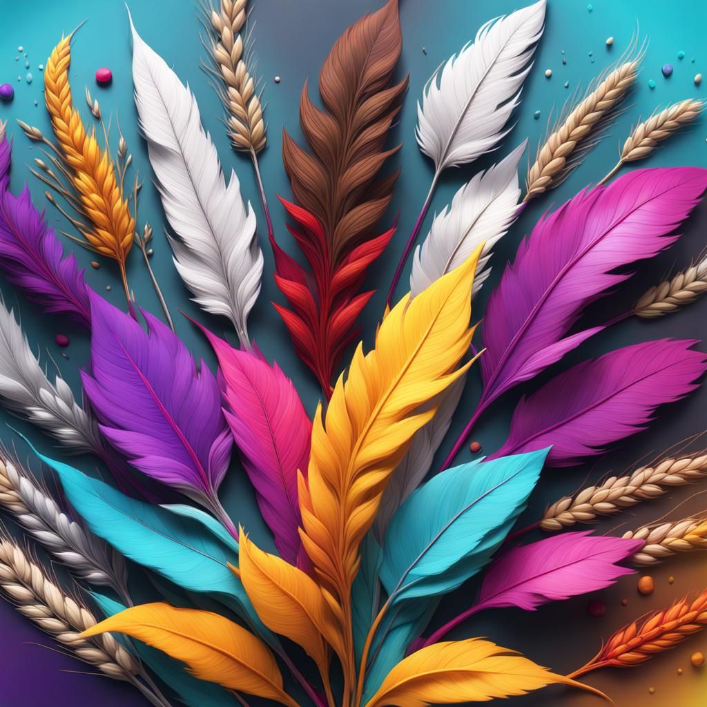 Fantastical Ink Splitting in Deep Color, Matte Painting