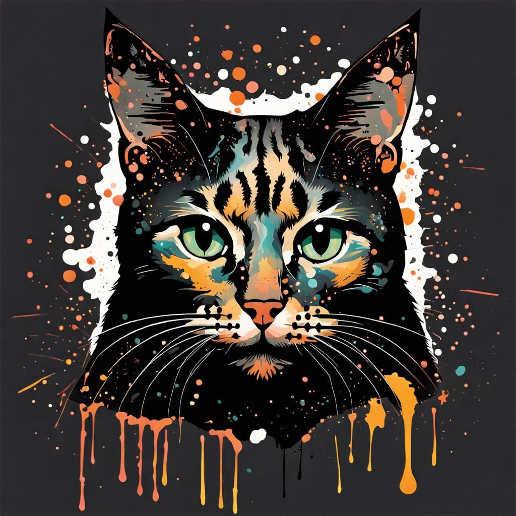Cat Splattered with Paint: A Feral Art Masterpiece
