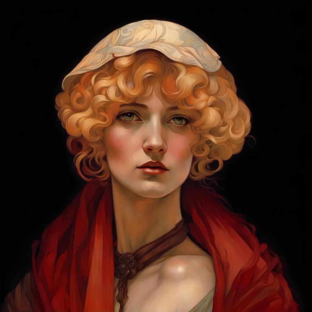 Elegant Art Nouveau Woman