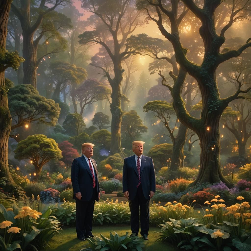 Donald Trump in Ethereal Fantasy Garden