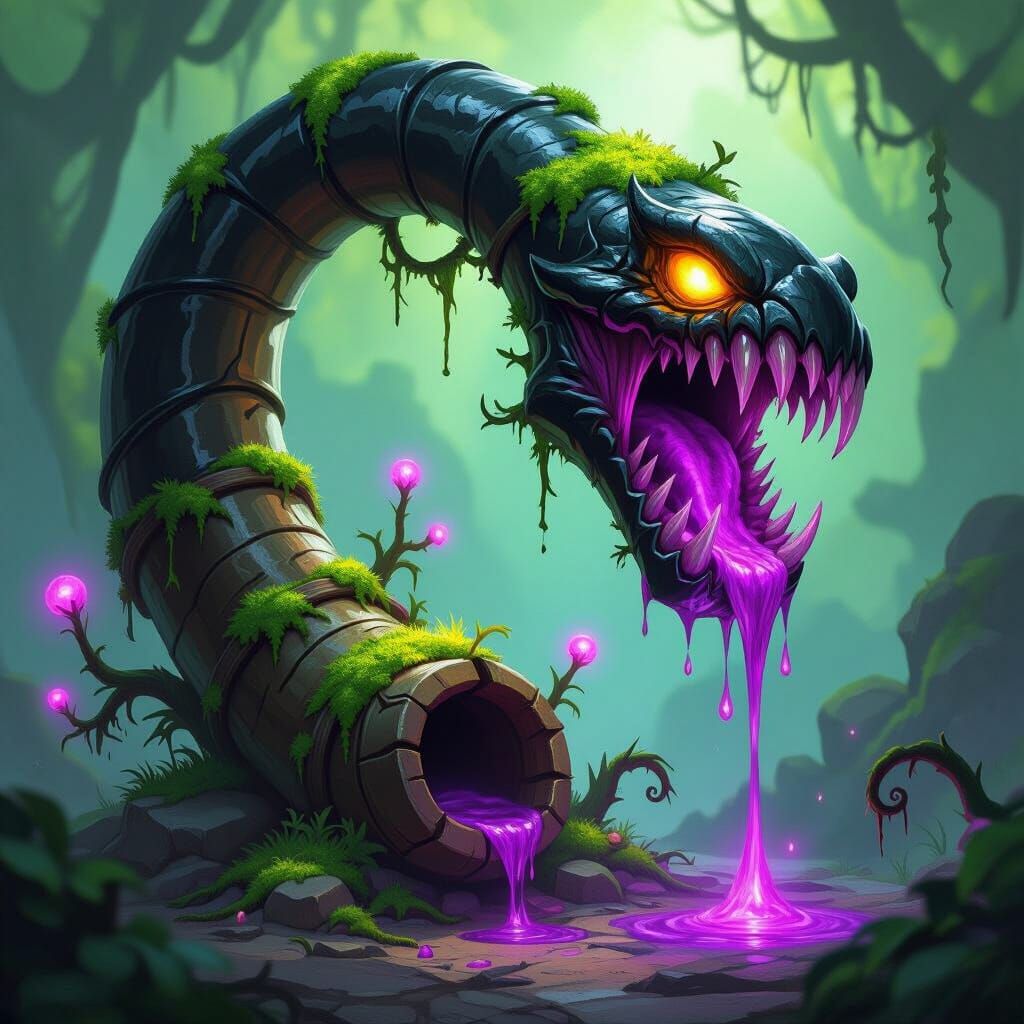 Fantastical Carnivorous Plant in Bio-luminescent Jungle