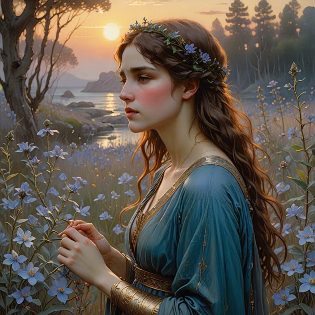 Surreal Azure Bloom in Elysian Paradise