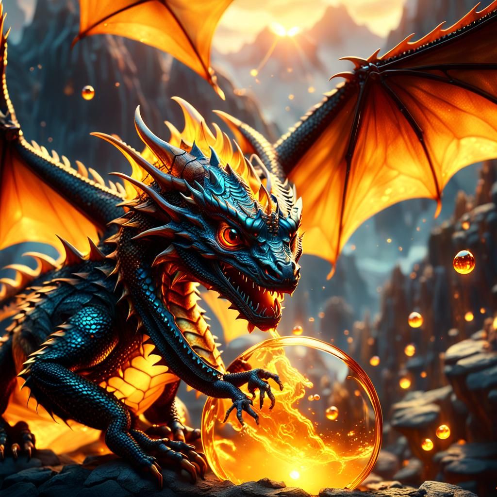 Dragon in Amber: Epic Cinematic Digital Matte Painting
