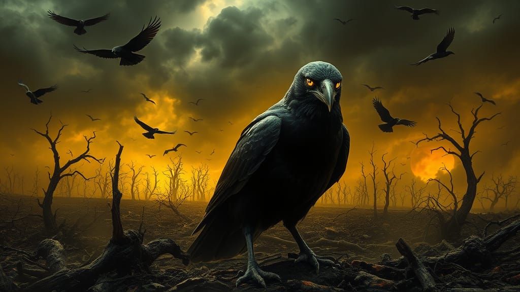 Dark Apocalypse: Mangled Trees and Crows Feast Amidst Catast...