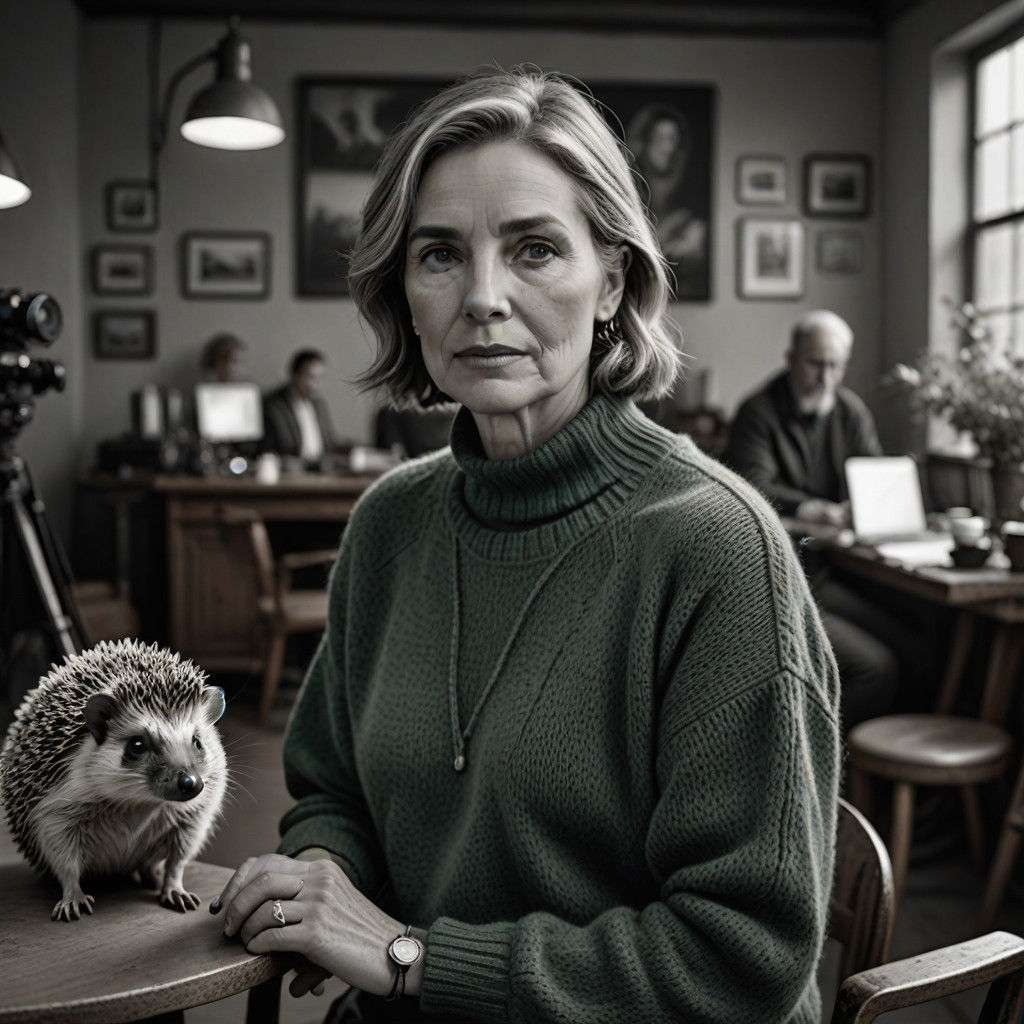 Confident Woman in Taupe Monochrome