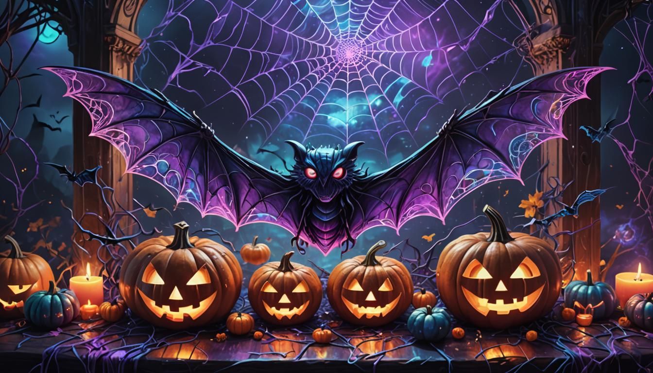 Halloween Pumpkins in Astral Cosmic Surrealism