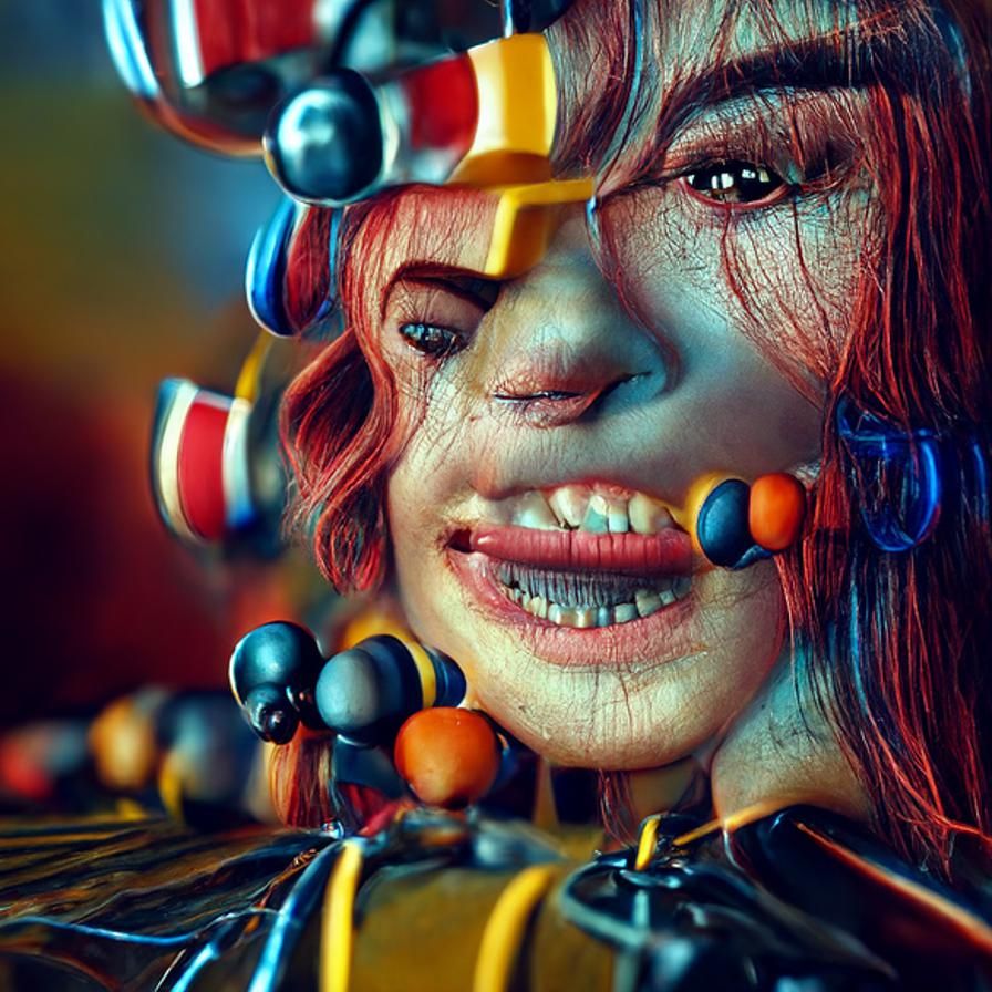 Sinister Pop Star Composed of Suffering: Digital Art