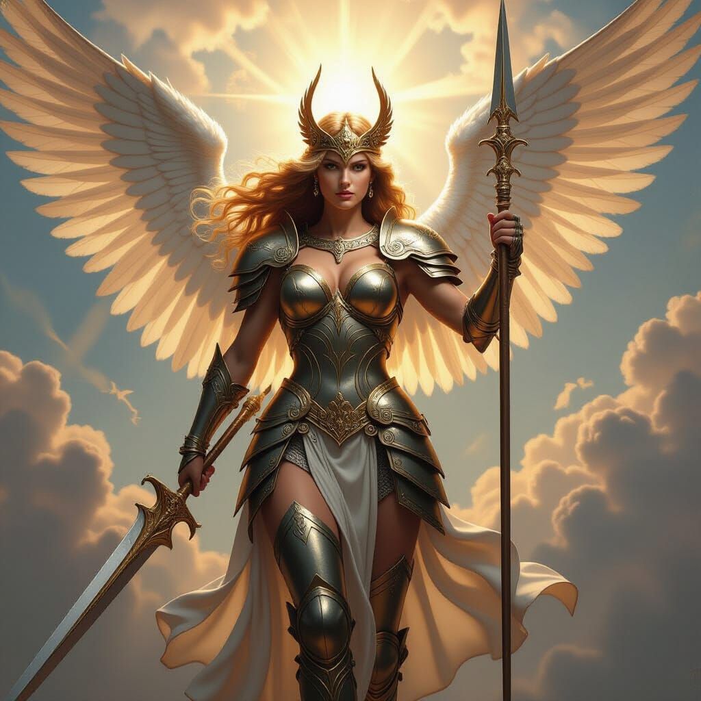 Valkyrie Descending: A Renaissance Oil Painting