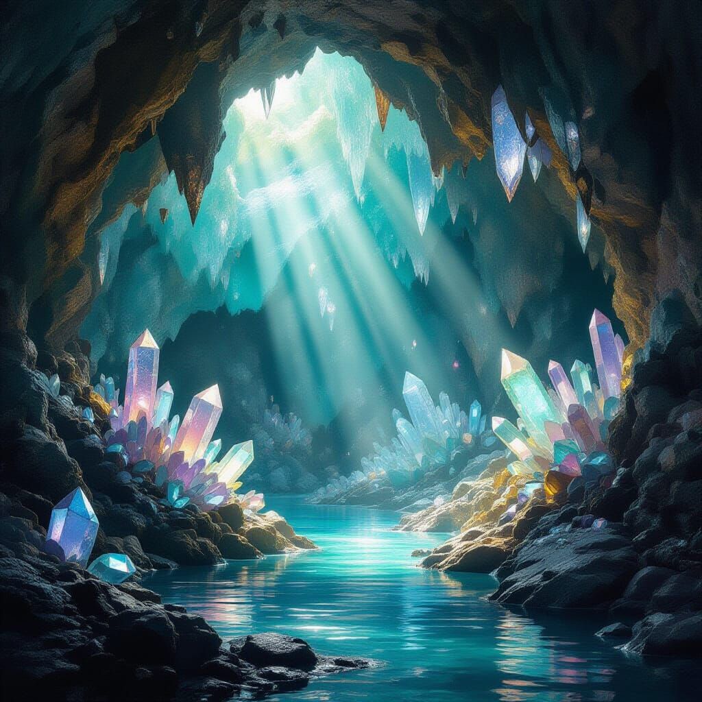 Crystal Cave with Dreamlike Aesthetic