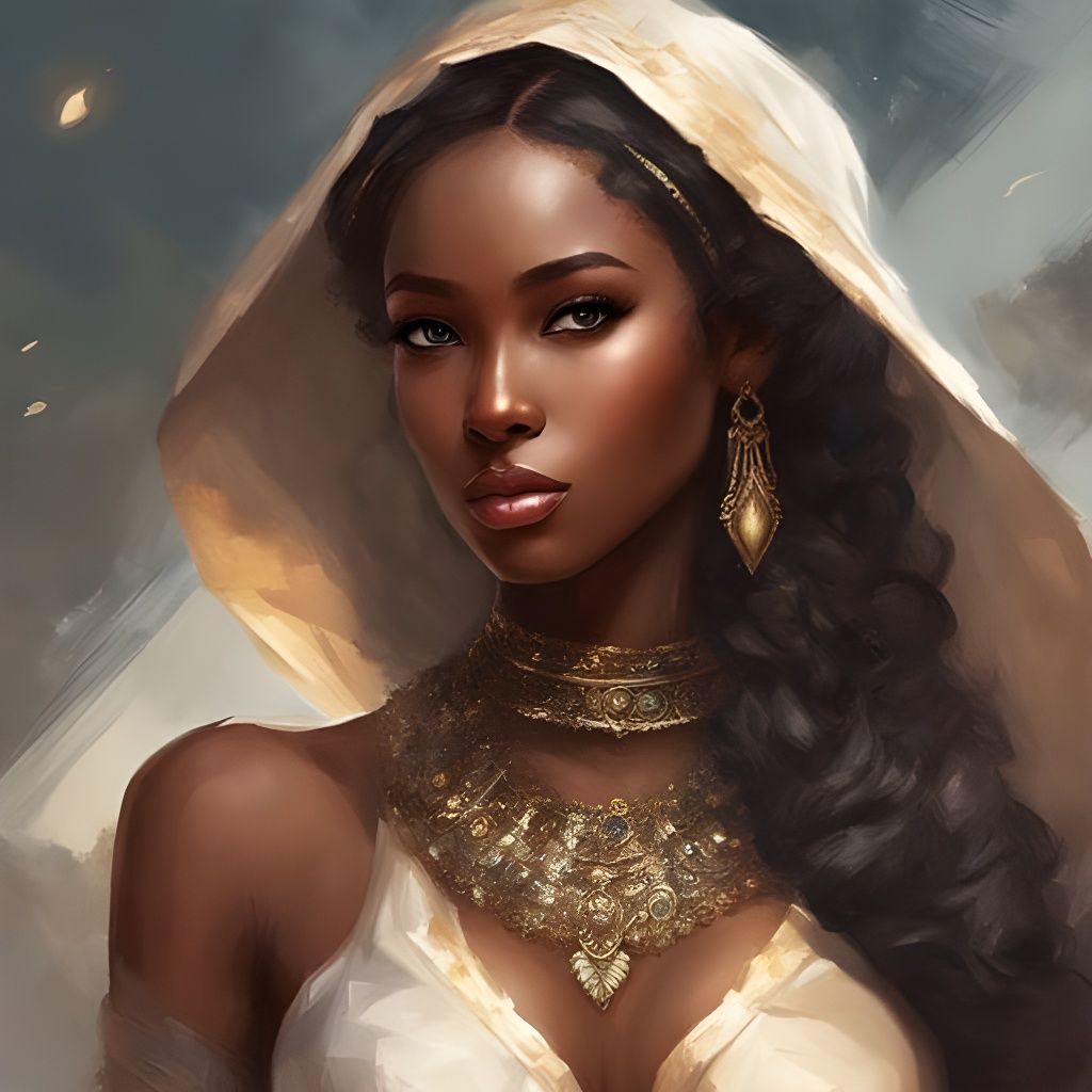 Beautiful Nigerian Girl Portrait as Splash Art