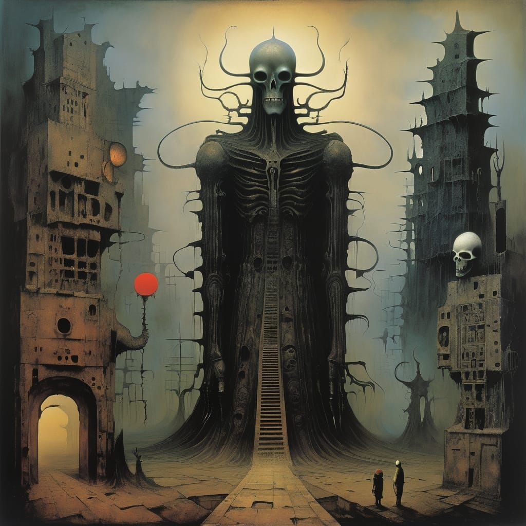 Surreal Surrender in Cyberpunk Style