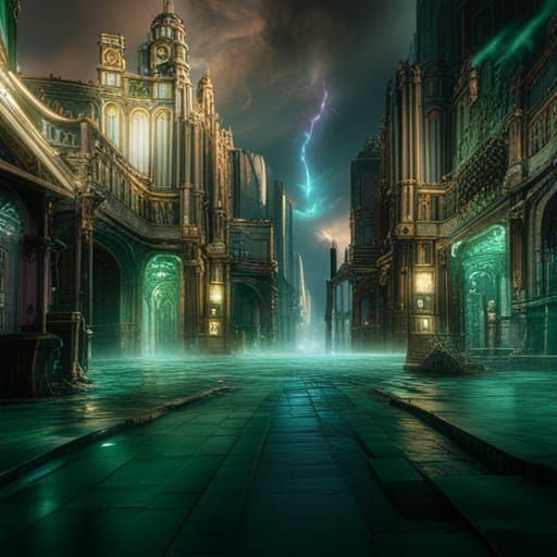 Detailed Matte Painting in Deep Color