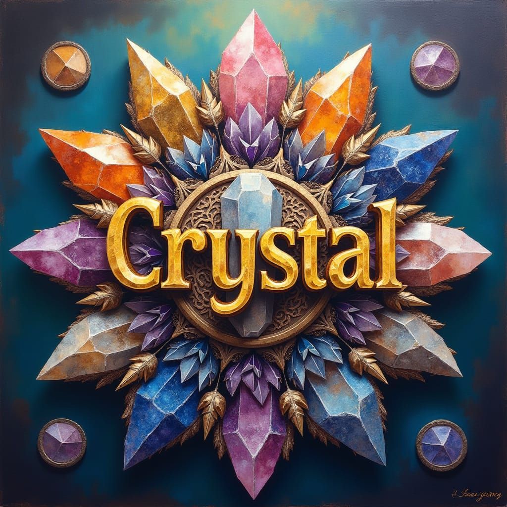 Ornate Crystal Name Painting in Gurney Style