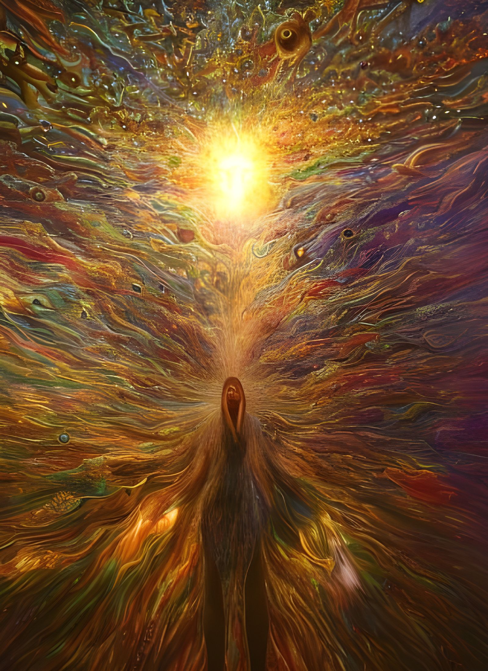 Dreamlike World with Magical Particles in Abstract Style