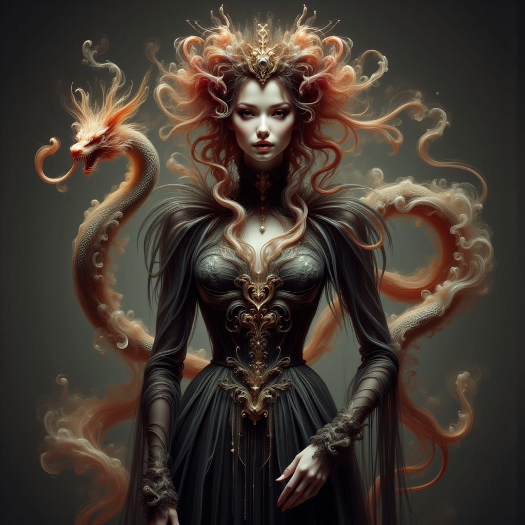 Halloween Female Clown With Snakes