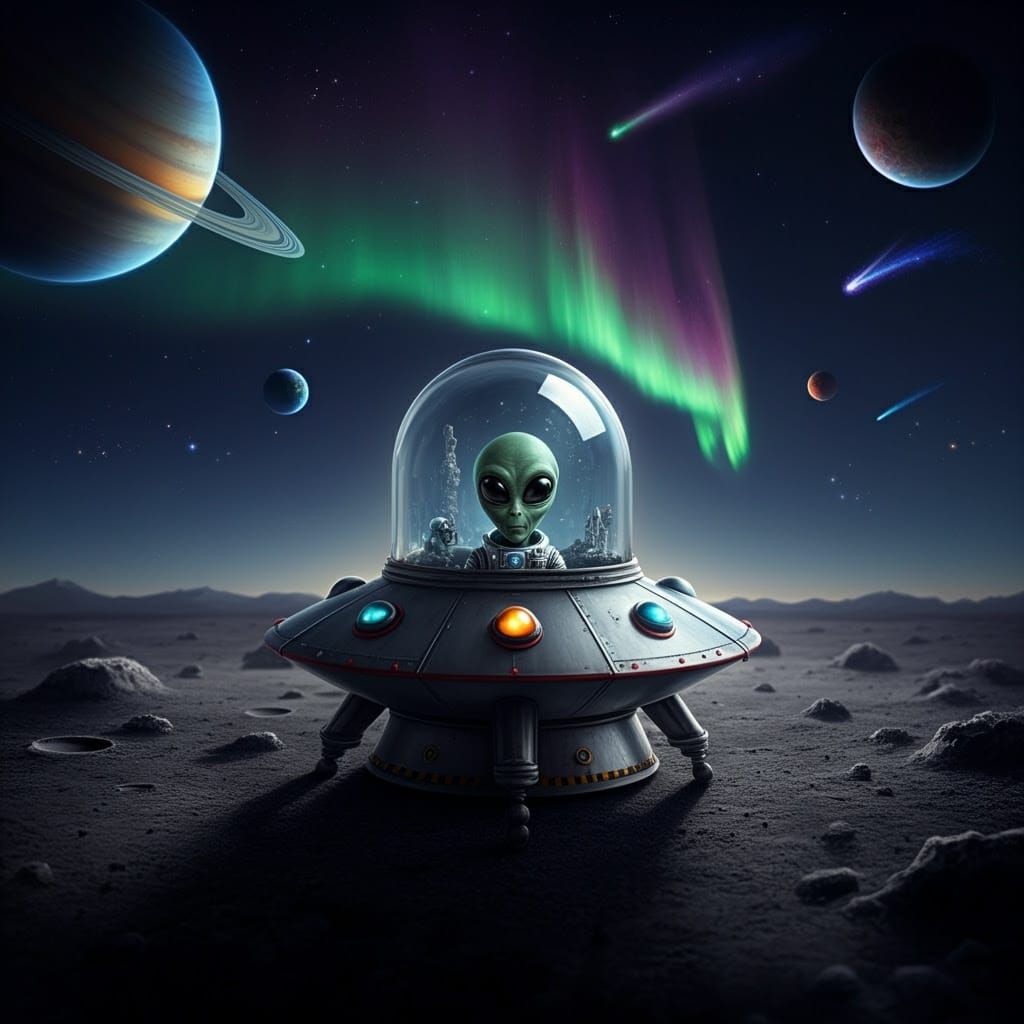 Galactic Encounter: Alien Spaceship on the Moon