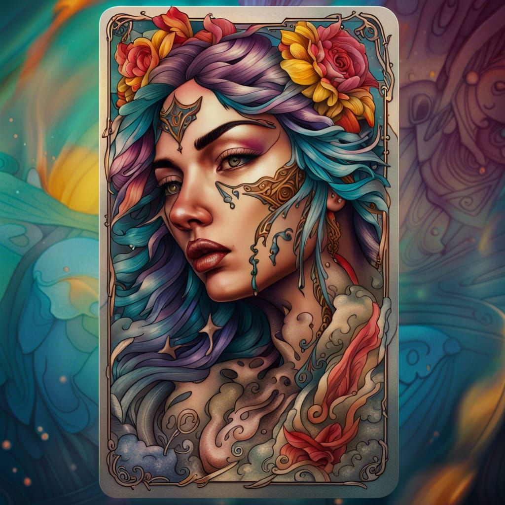 tattoo tarot strength card design surreal