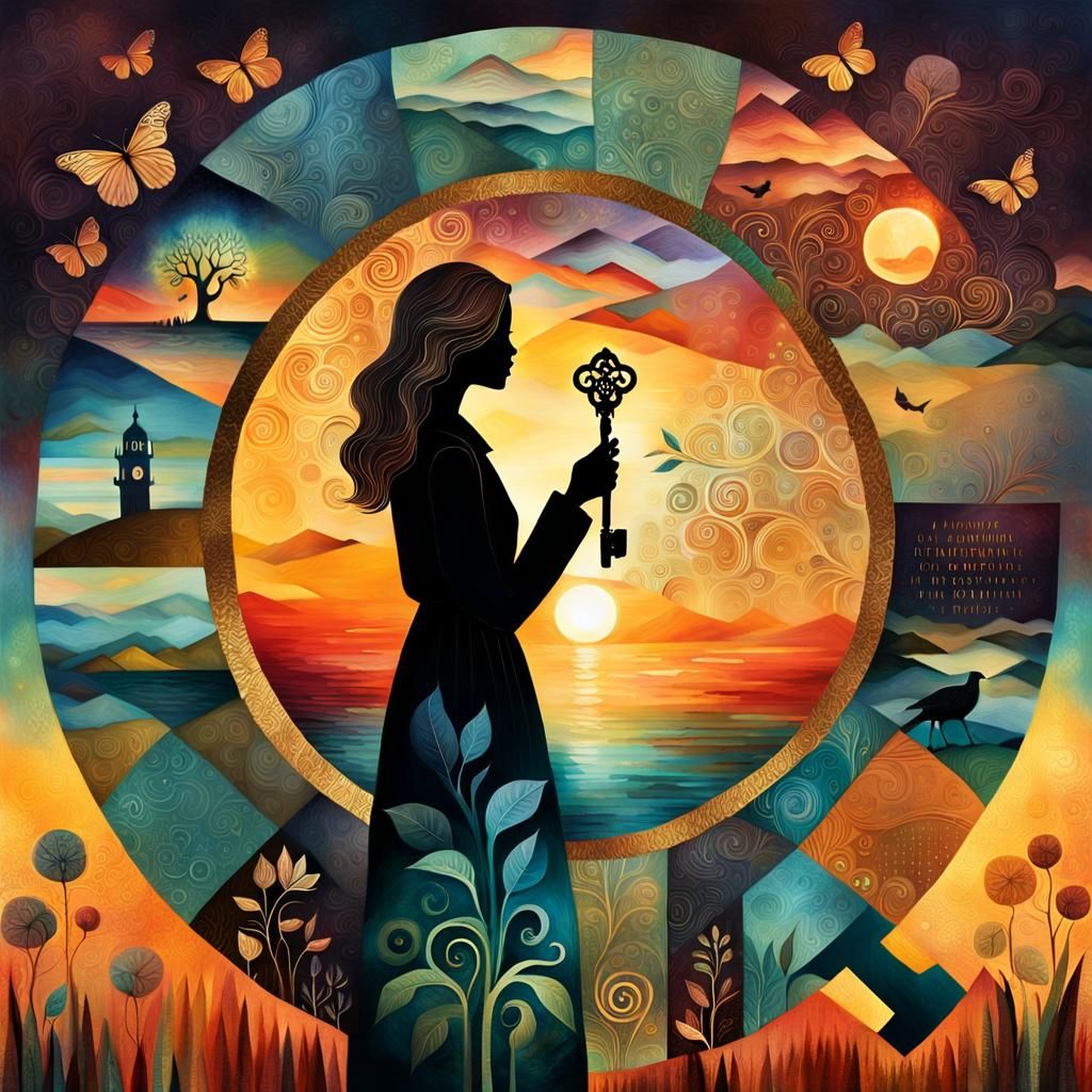 Empowering Collage of Inspirational Quotes in Surreal Photog...