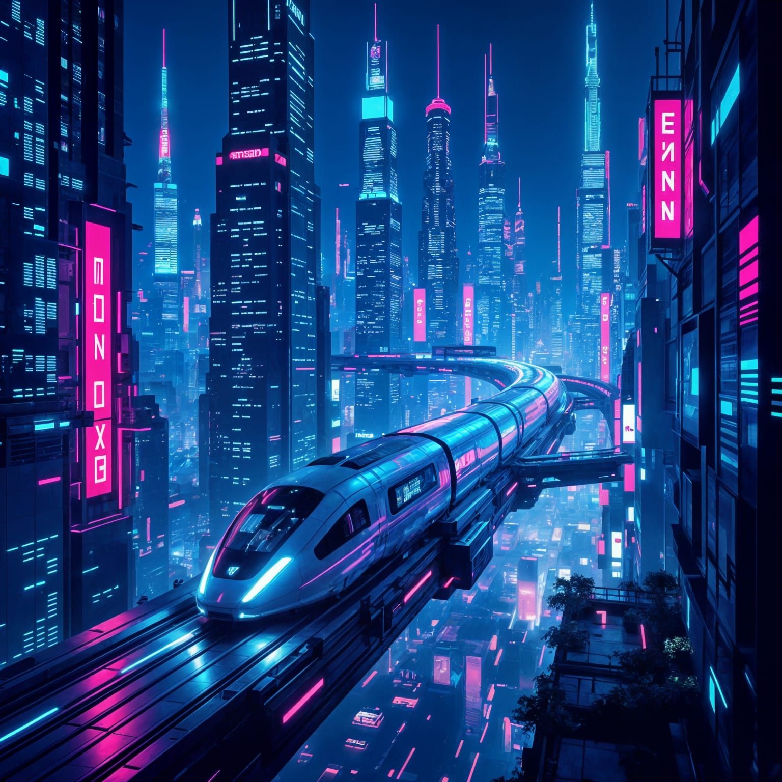 Cyberpunk Metropolis: Neon Circuit City Grid