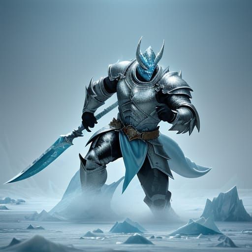 Epic Shark-Like Creature Charges Forward in Frosty Vignette