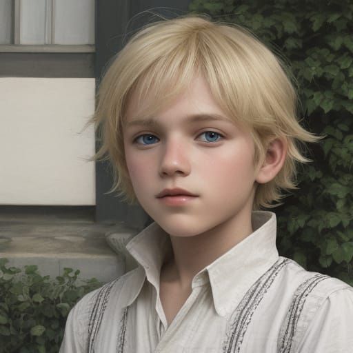 Blond Boy Portrait Generated by AI
