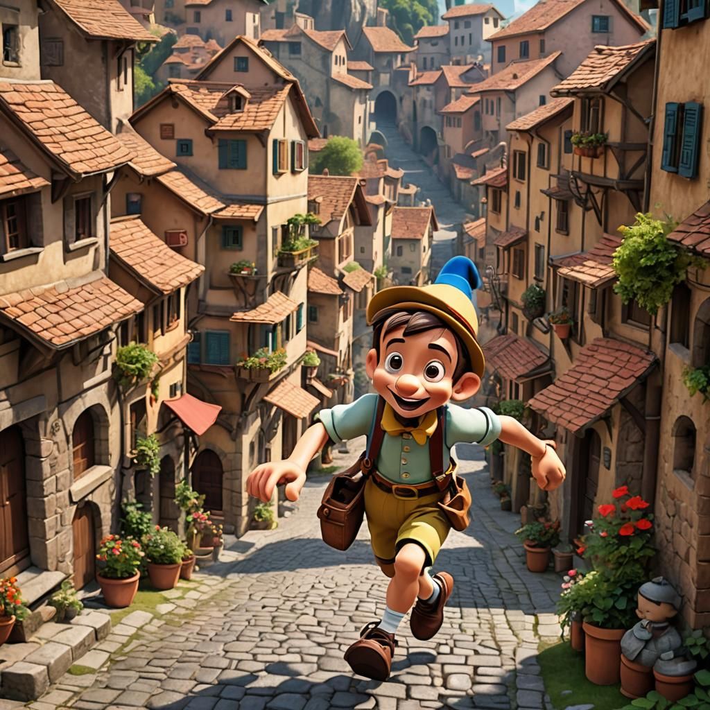 Pinocchio Robot Puppet Runs Through Italian Village