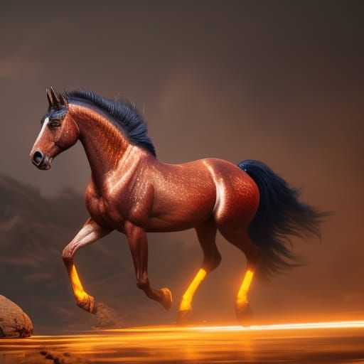 Wild Appaloosa Pinto Horse in Detailed Digital Art