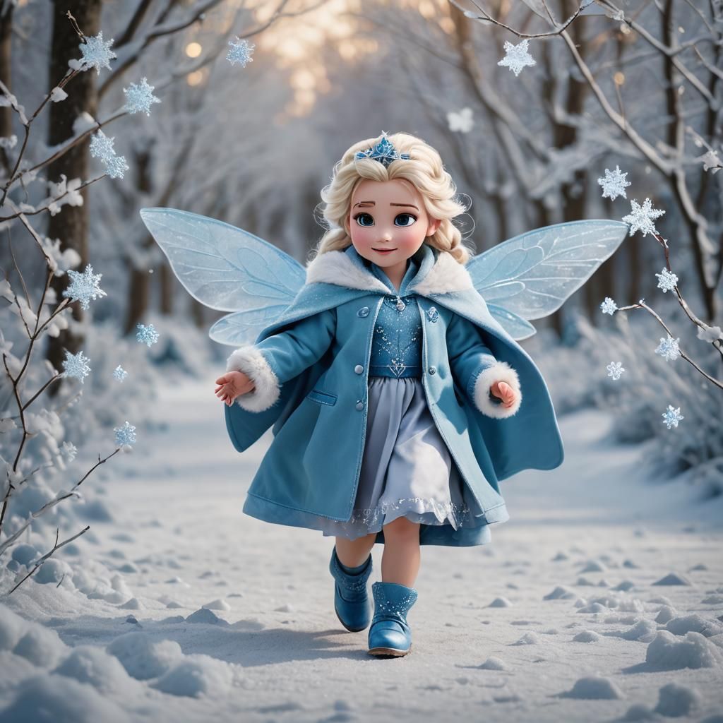 Queen Elsa as an Ice and Snow Fairy