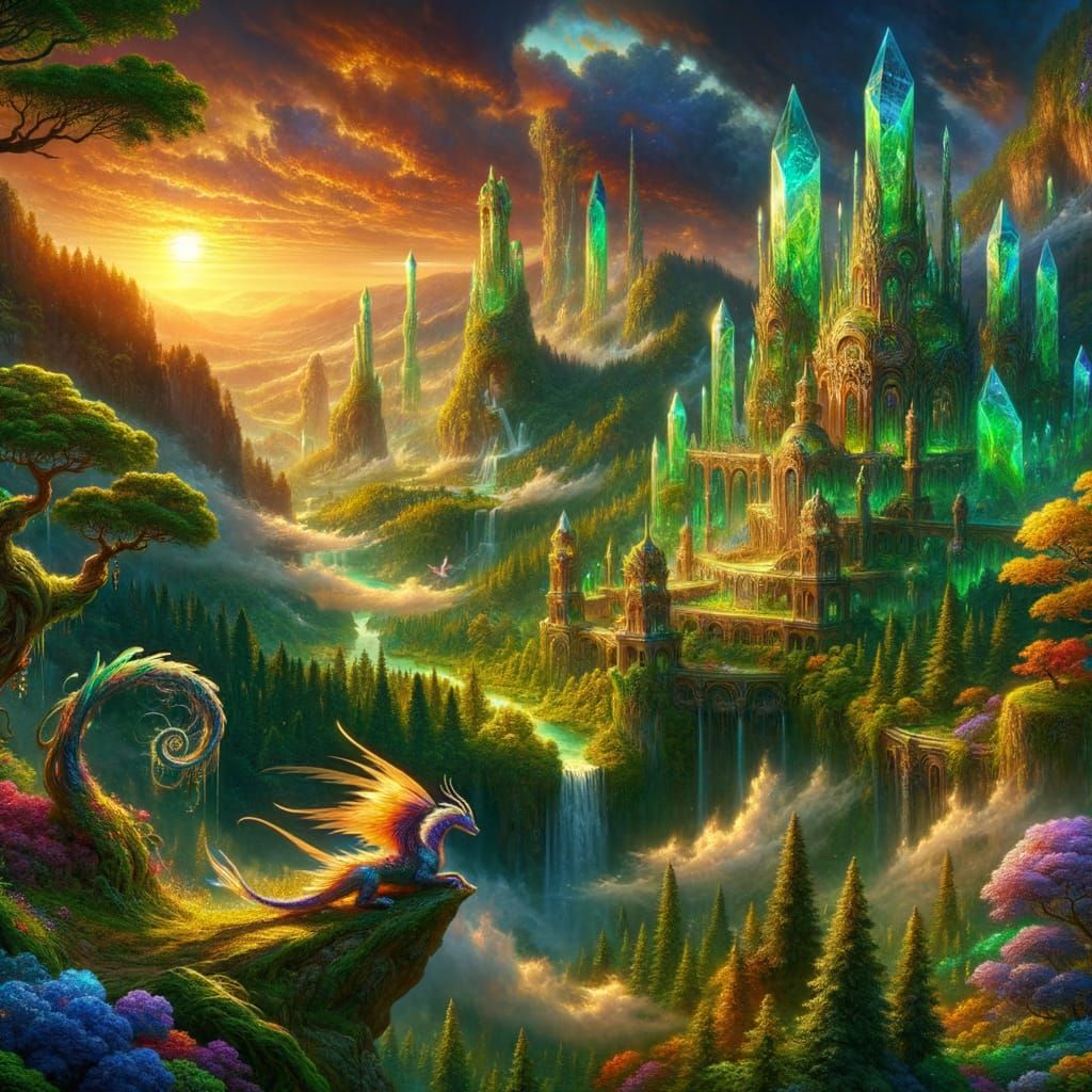 Enchanted Dragon World at Sunset